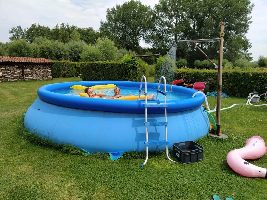 Intex zwembad + filter + verwarmingsmatten, Tuin en Terras, Zwembaden, Gebruikt, Opblaaszwembad, 80 tot 120 cm, 400 cm of meer