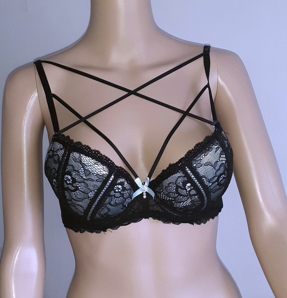 push up bh sexy kant en speciale bandjes Ann Summers 70C, Kleding | Dames, Ophalen of Verzenden, Zwart, BH