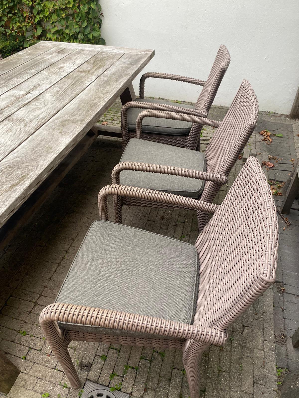 6 rotan stoelen met zitkussens, Ophalen, Zo goed als nieuw, Rotan