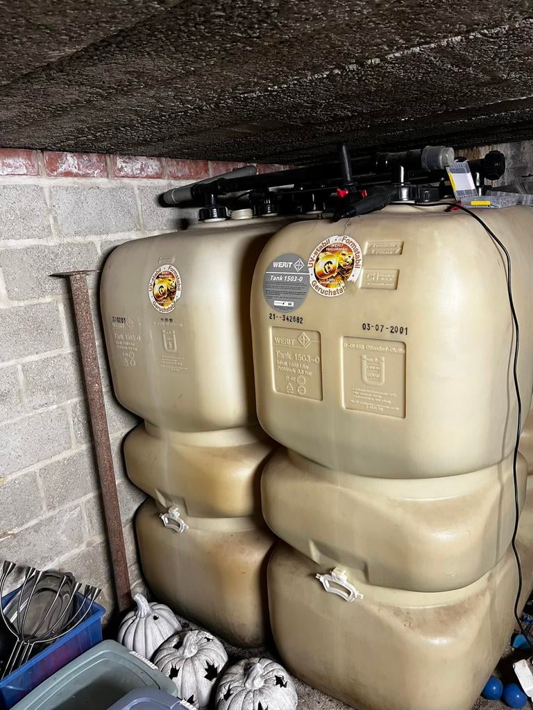 2 delige mazout tank 2x1500, Ophalen, Gebruikt, Kunststof