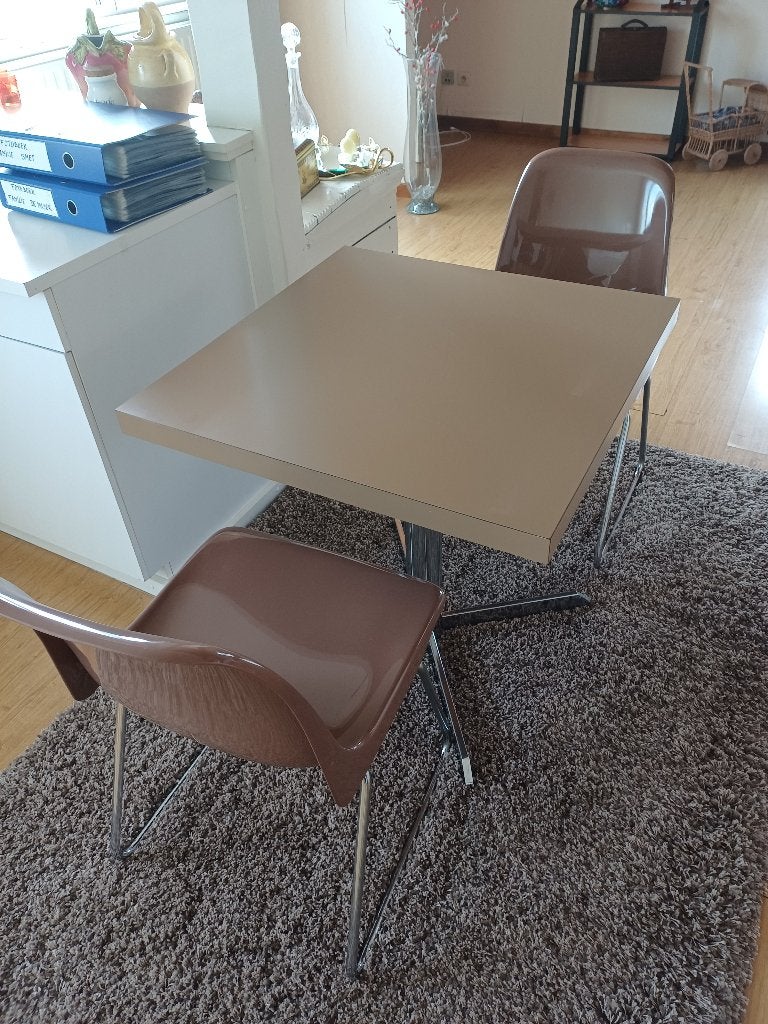 Tafel en 2 stoelen, Maison & Meubles, Tables | Tables de salon, 50 – 75, 50 à 100 cm, Carré, Synthétique