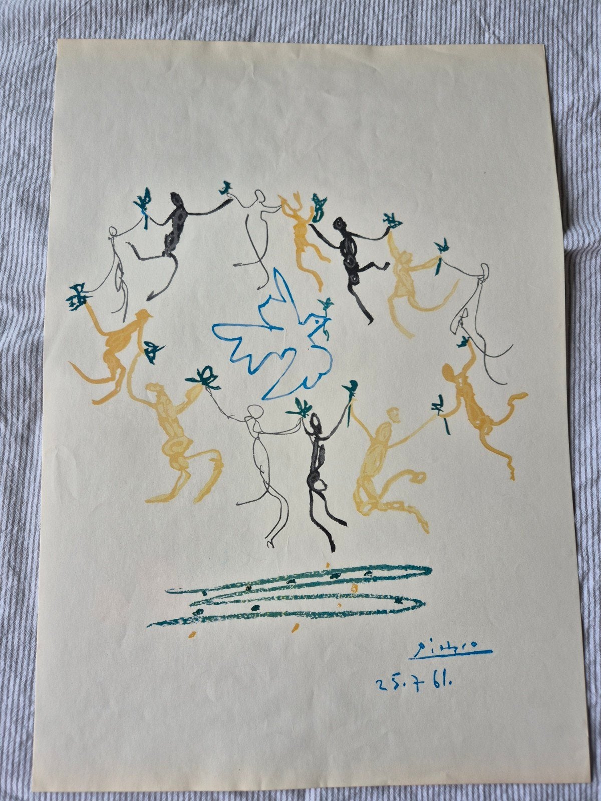 Zeefdruk Picasso, de ronde dans., Ophalen, Zeefdruk