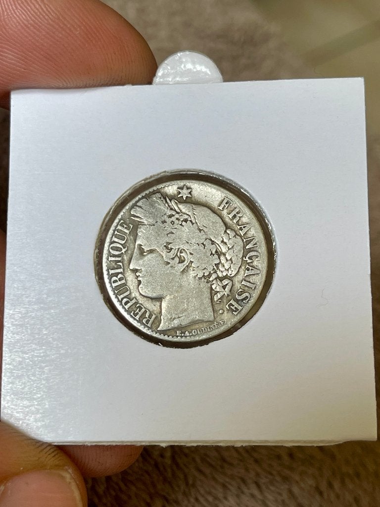 Frankrijk 1 franc 1871 A - kleine A, Ophalen, Frankrijk, Losse munt, Zilver
