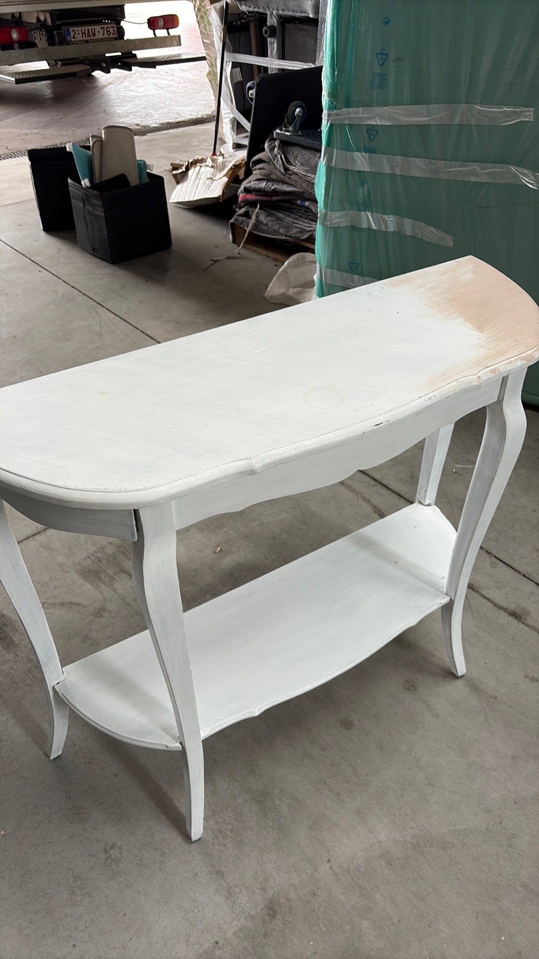 Consoe bois blanche 93x32 x76, Maison & Meubles, Enlèvement, Comme neuf