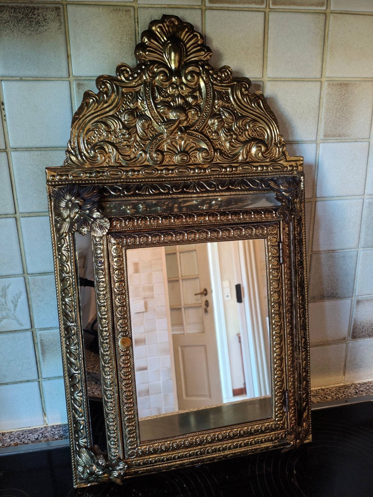 armoire à miroir en coton et cuivre, Enlèvement