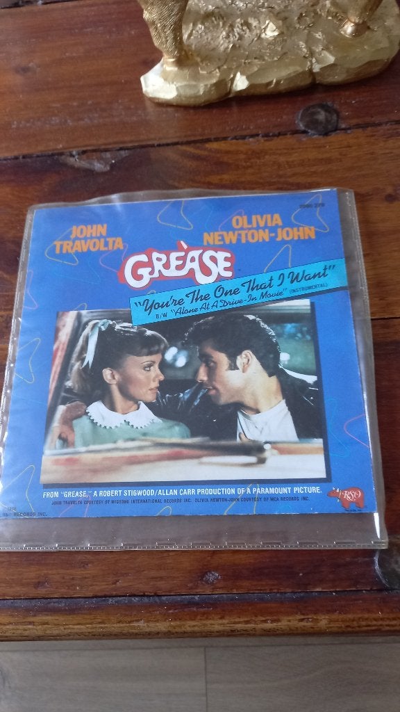 vinyl (45T) bande original du film "grease", Enlèvement, Comme neuf, Pop