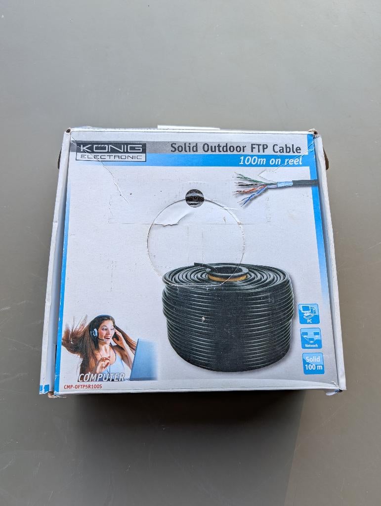 24,5m kabel FTP buitenkabel, Computers en Software, Pc- en Netwerkkabels, Ophalen, Nieuw