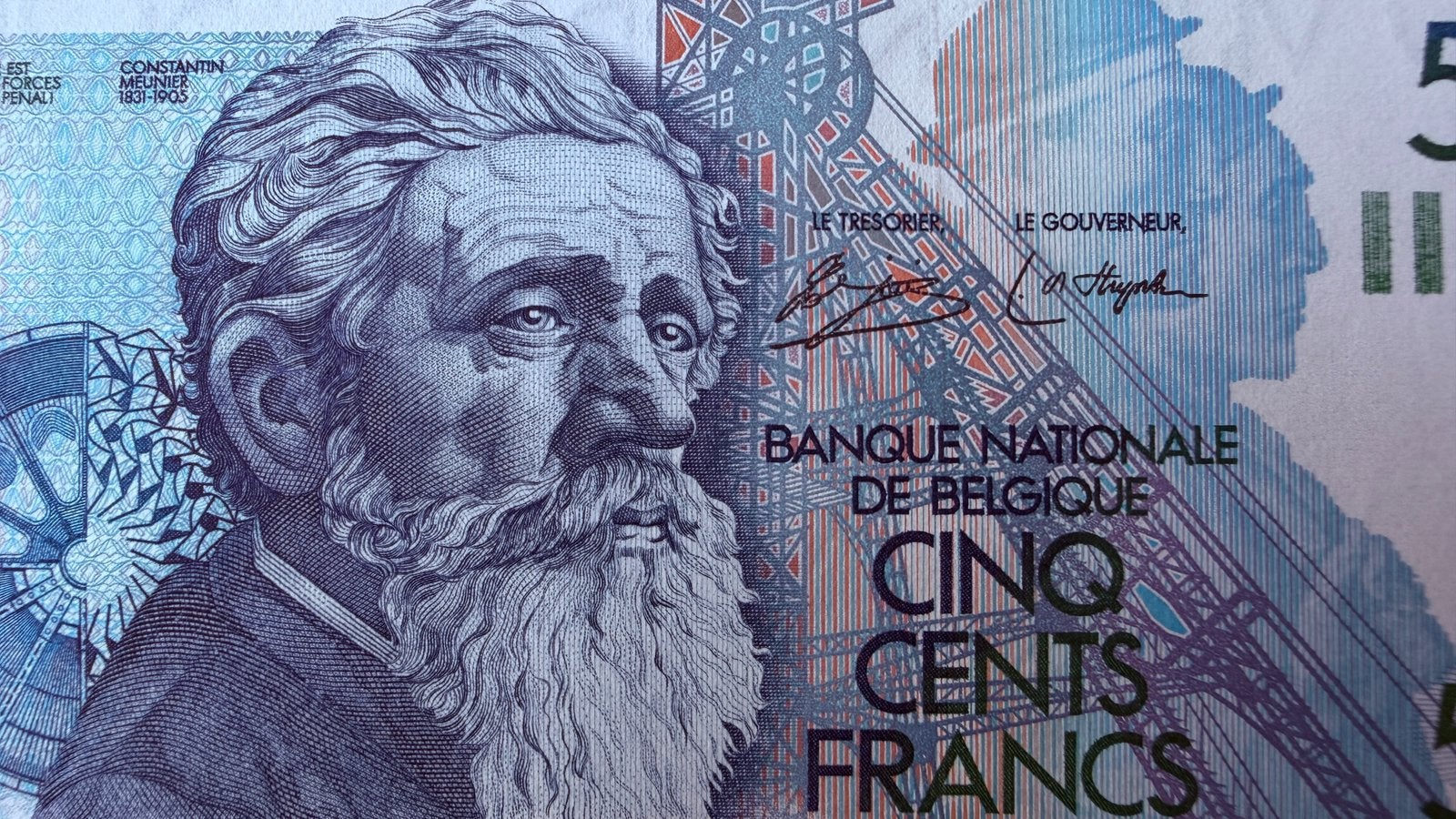 500 frank type Constantin Meunier, Ophalen of Verzenden, Los biljet