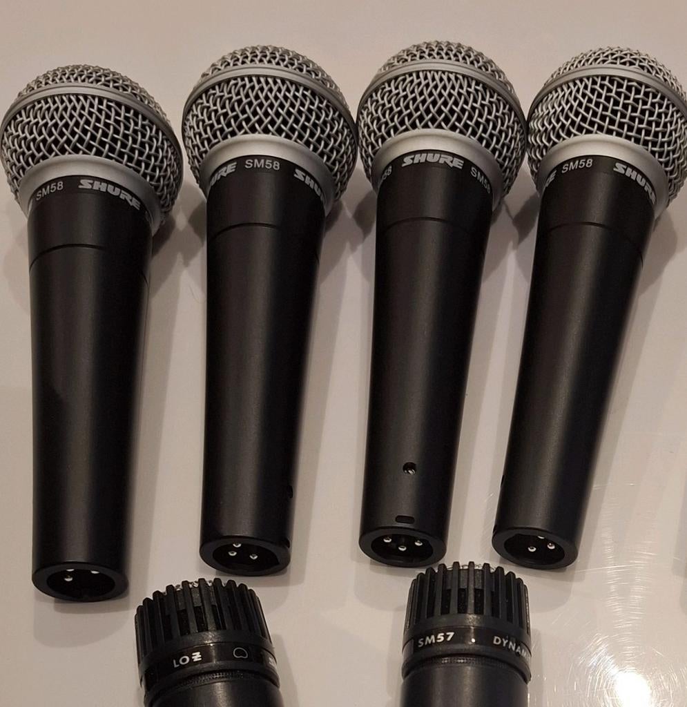 !! Beschikbare 4 Shure SM58-microfoons!!, Muziek en Instrumenten, Microfoons, Ophalen of Verzenden, Zo goed als nieuw, Zangmicrofoon