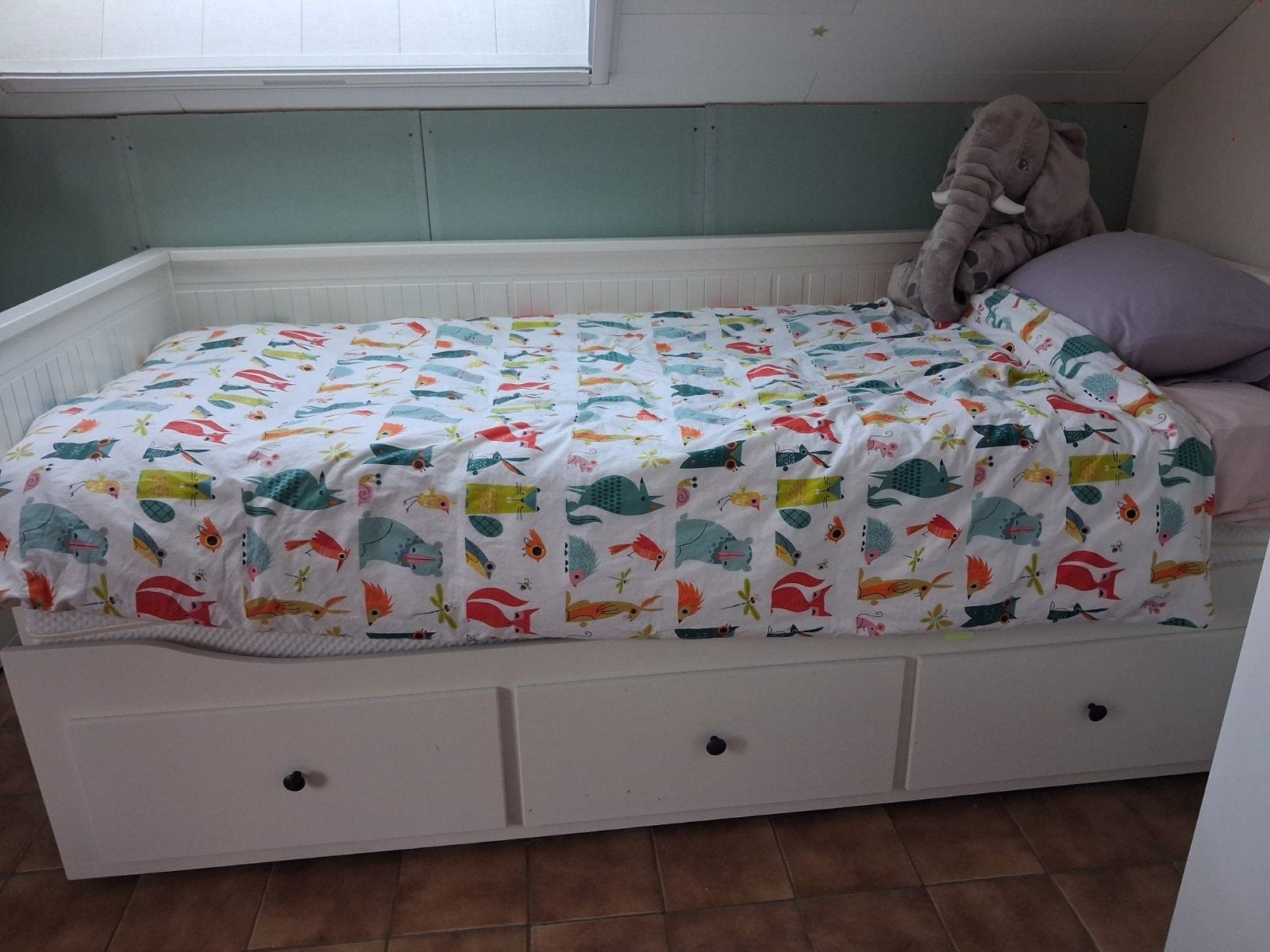Hemnes uitschuifbaar bed, Ophalen, Matras, 180 cm of meer, 100 cm of meer