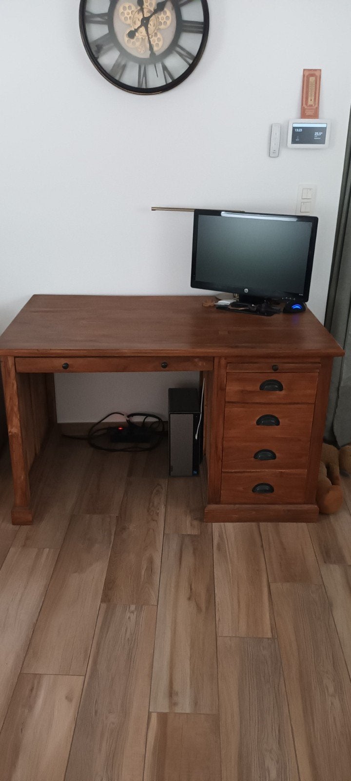 bureau teak, Ophalen, Gebruikt, Hout, Computerbureau