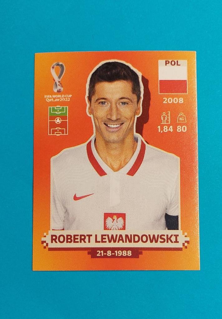 Panini sticker Robert Lewandowski WK 2022 Qatar, Verzamelen, Ophalen of Verzenden, Nieuw