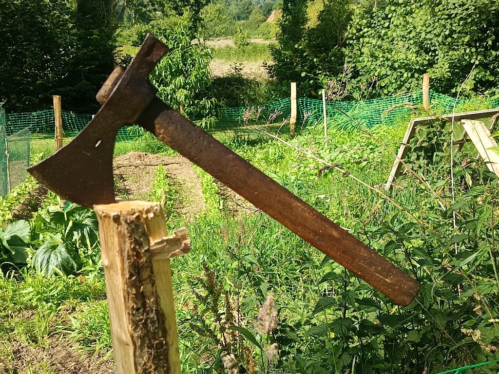 Schuurvondst oude franse bijl Goldenberg, Verzenden