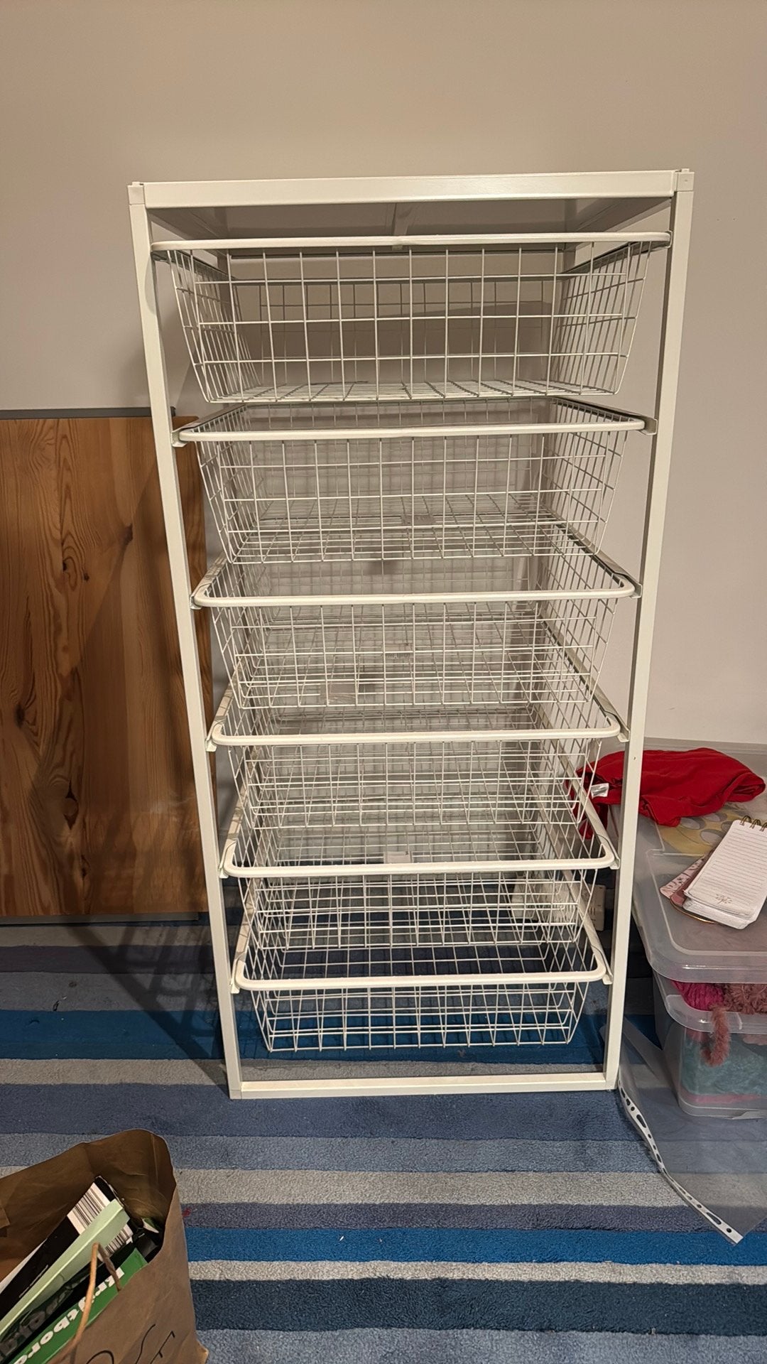 Wit metaal opberg rek, Ophalen, Minder dan 50 cm, 5 laden of meer, 100 tot 150 cm