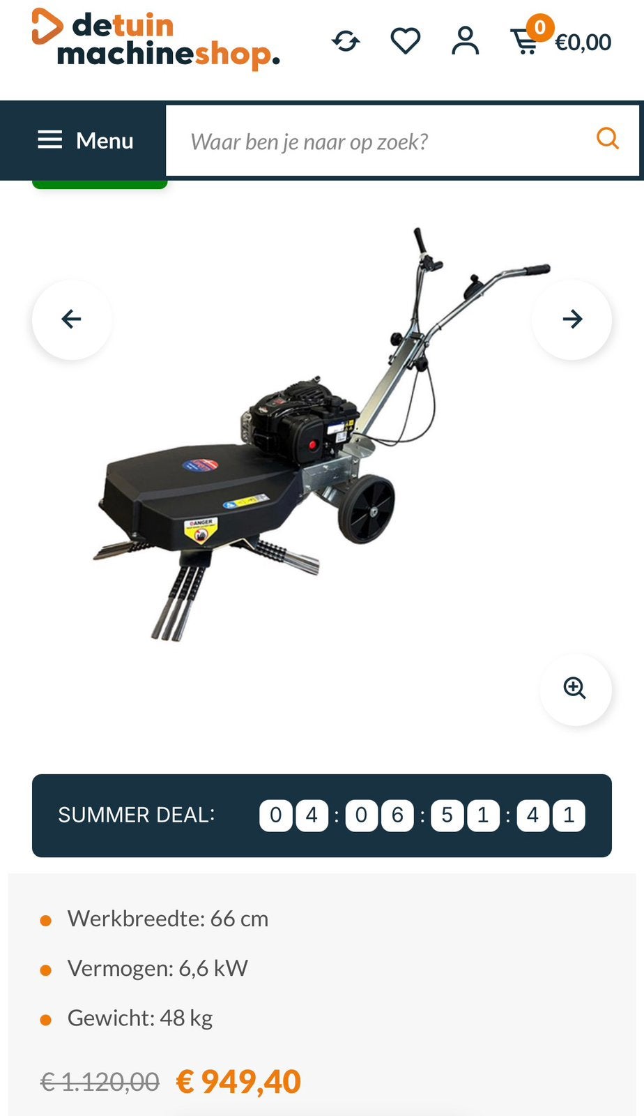 Onkruidborstelmachine merk kwern pro 66, Ophalen, Zo goed als nieuw