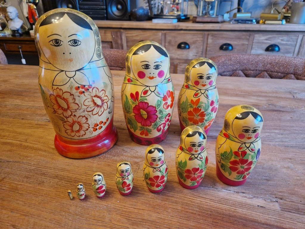 Vintage 10 delige Matroesjka's pop, Antiek en Kunst, Ophalen of Verzenden