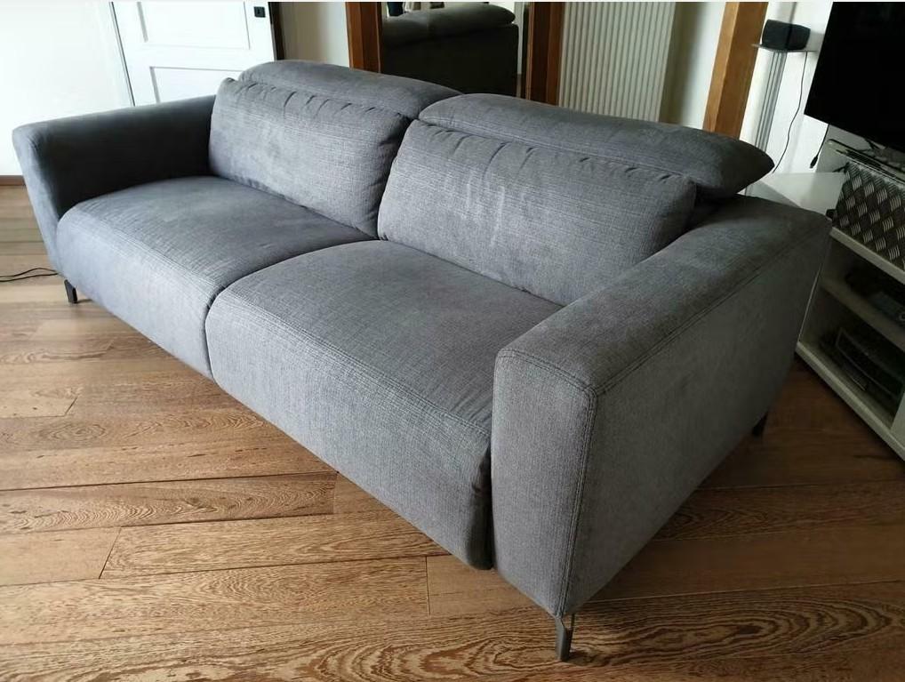 Dubbele relax grijs, Maison & Meubles, Canapés | Salons, Comme neuf, Banc droit, Deux personnes, 150 à 200 cm, 100 à 125 cm, Tissus