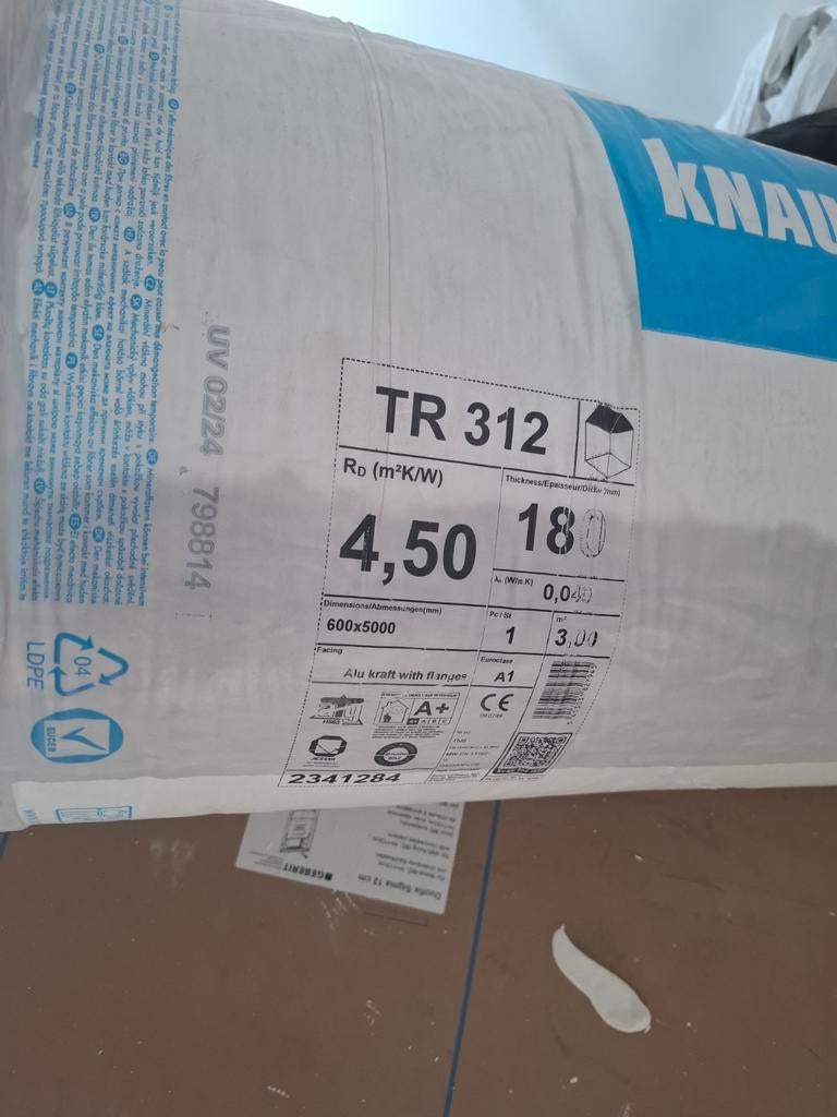 isolatie knauf TR312, Nieuw, 10 m² of meer, 150 cm of meer, 30 cm of meer