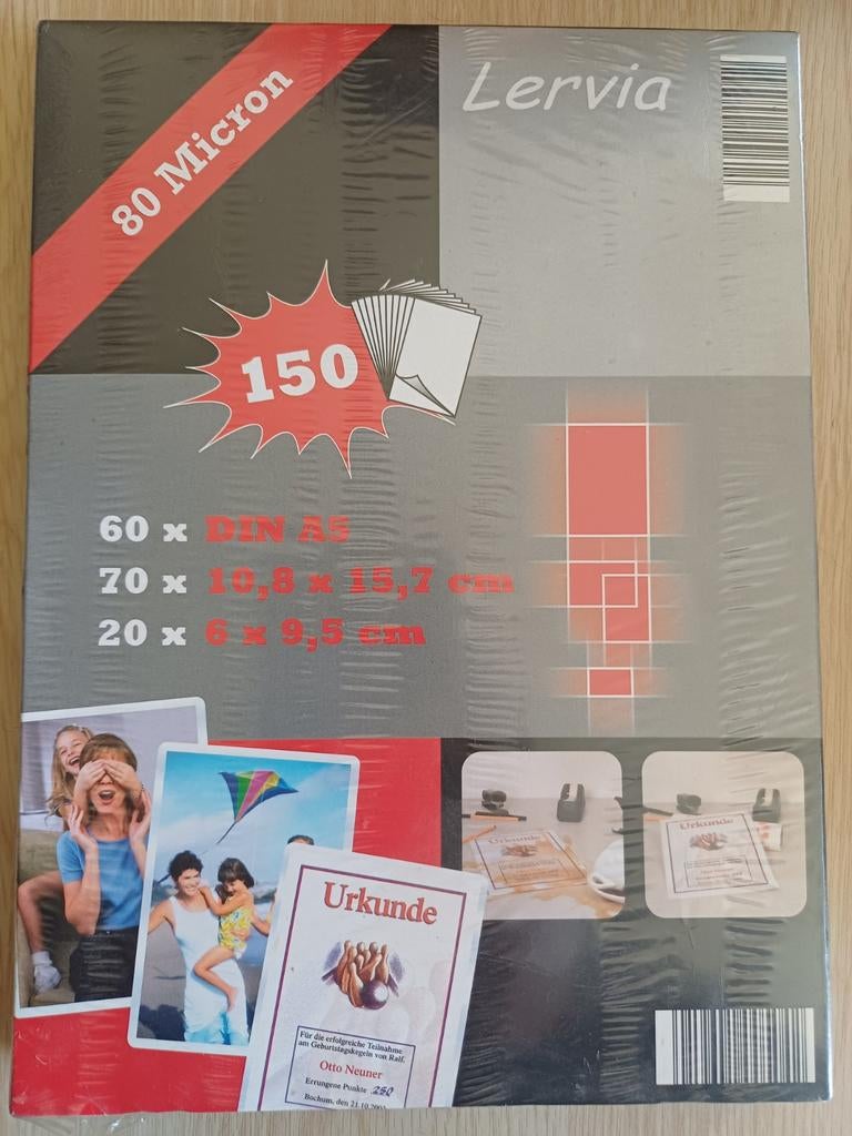 Plastifieuse Lervia+ 2 paquets de feuilles à laminer, Enlèvement