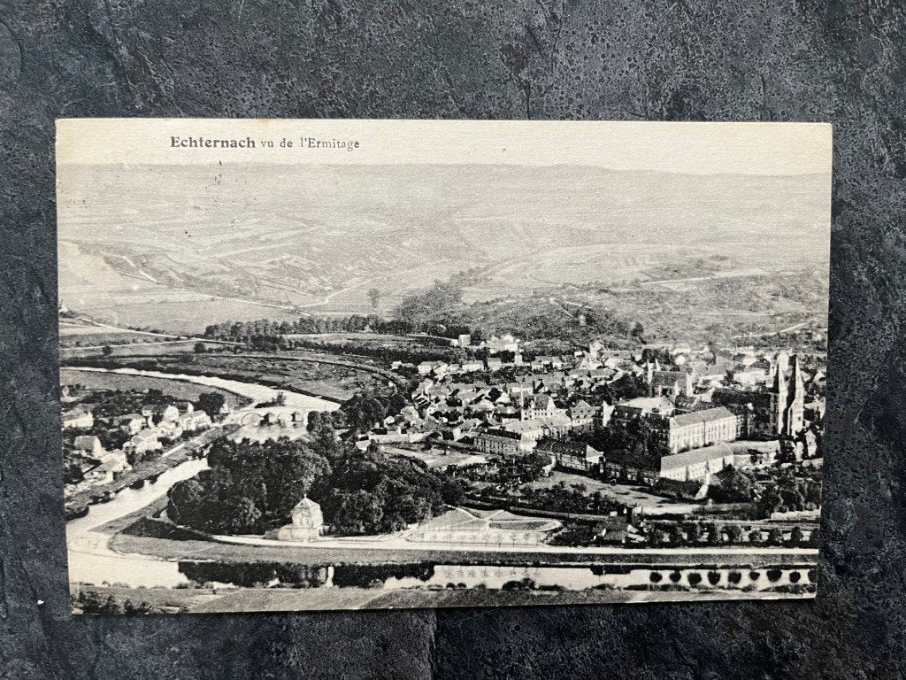 postkaart Echternach vu de l'Ermitage, Verzamelen, Postkaarten | Buitenland, Ophalen of Verzenden, België en Luxemburg