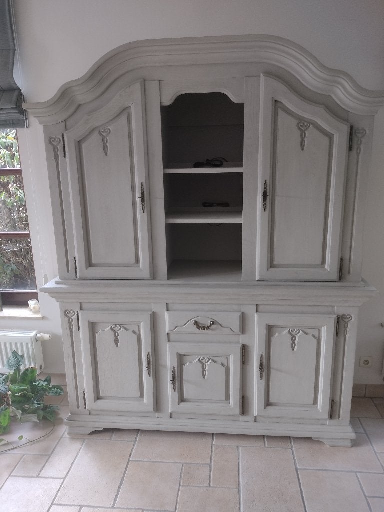 vitrine kast eik gepatineerd, Antiek en Kunst, Ophalen