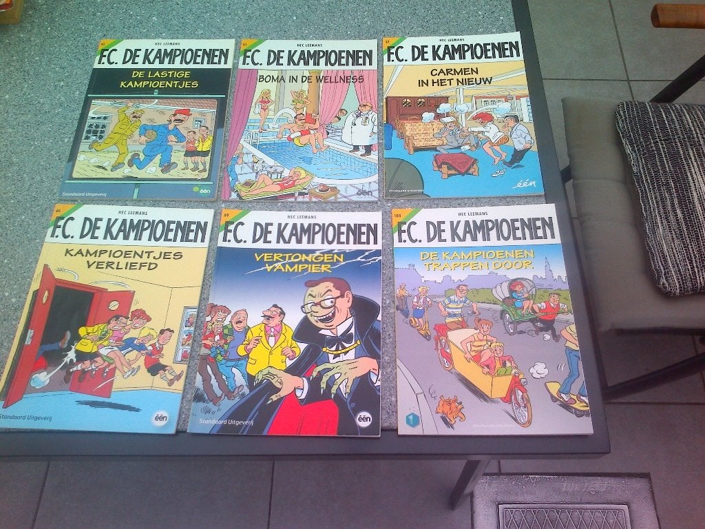 6 Fc De Kampioenen strips., Boeken, Meerdere stripboeken, Ophalen of Verzenden, Gelezen, Hec Leemans
