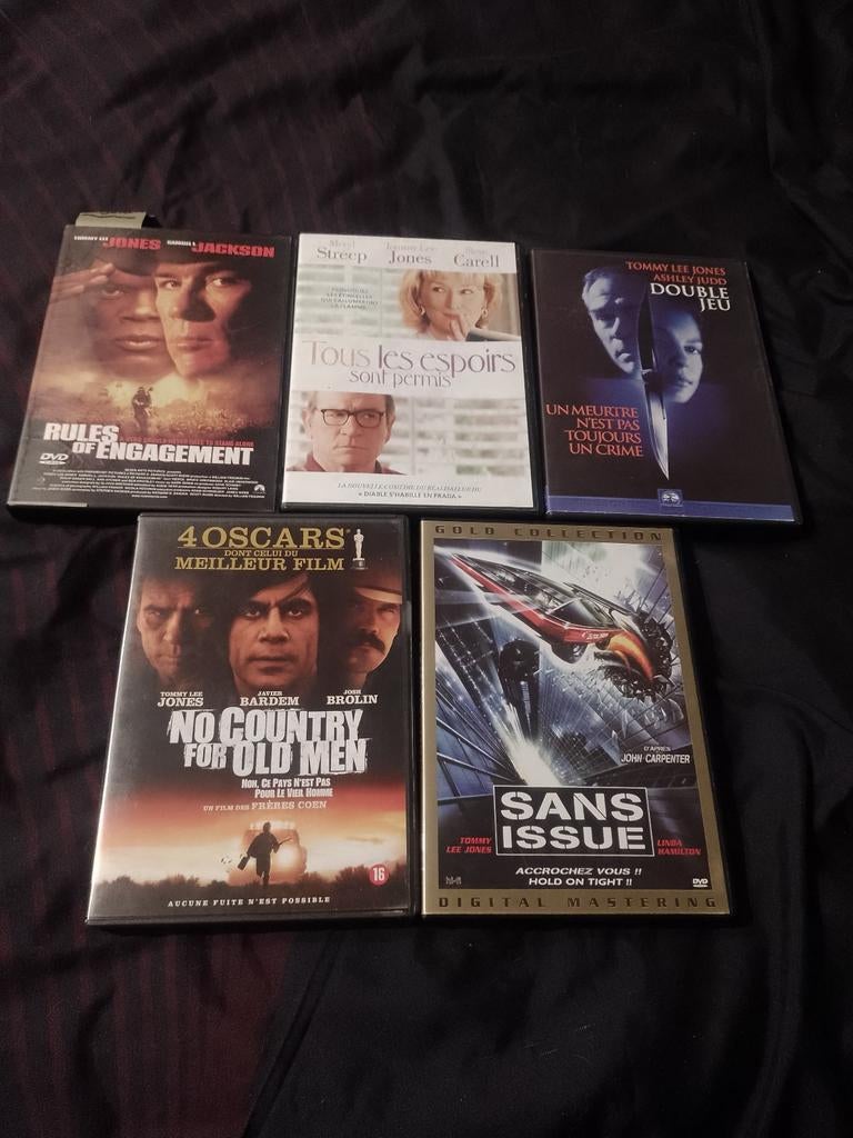 A vendre en DVD 5 films Tommy Lee Jones, À partir de 9 ans, Enlèvement ou Envoi, Comme neuf, Thriller d'action