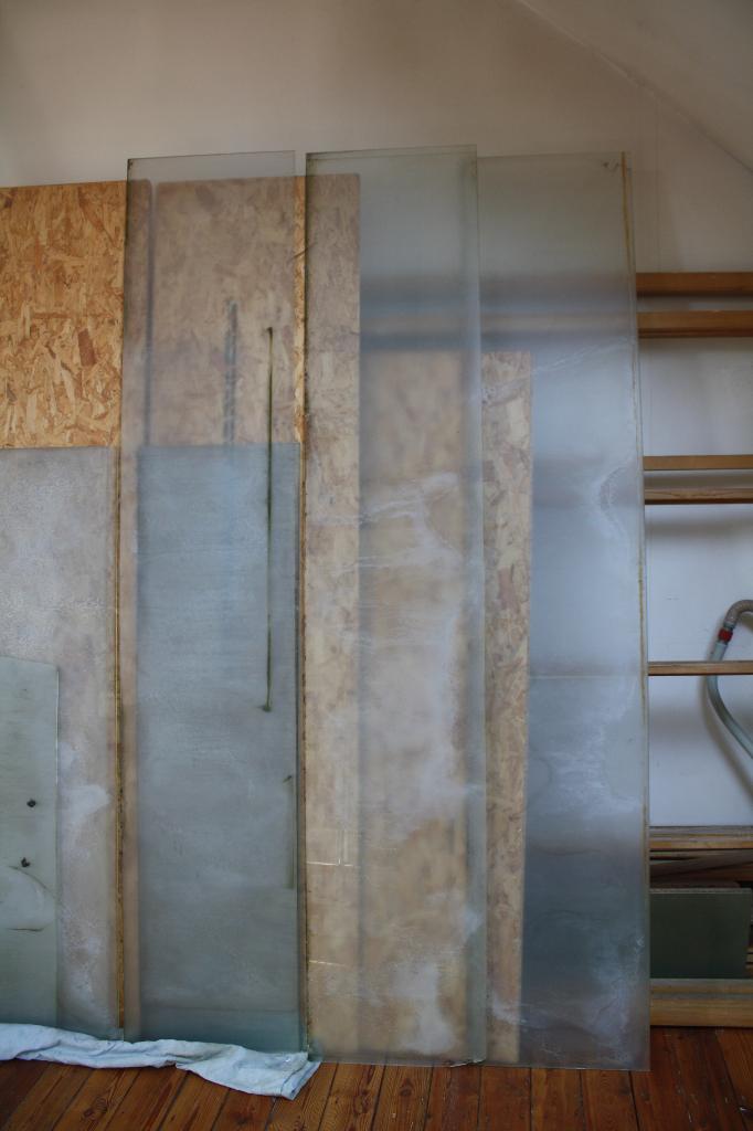 Vitres intérieures / Verre mat / A donner, Ophalen, Gebruikt, Minder dan 80 cm, 160 cm of meer