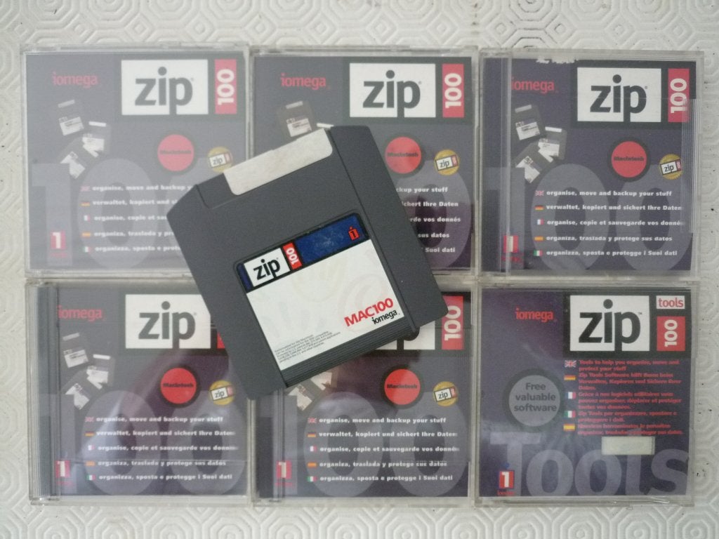 100 MB ZIP IOMEGA schijven - MACINTOSH - Set van 7 stuks, Gebruikt, Herschrijfbaar, Overige typen, Ophalen of Verzenden
