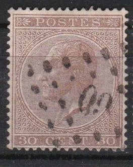 Belg. 1865 - Leopold I nr 19, Postzegels en Munten, Verzenden, Gestempeld