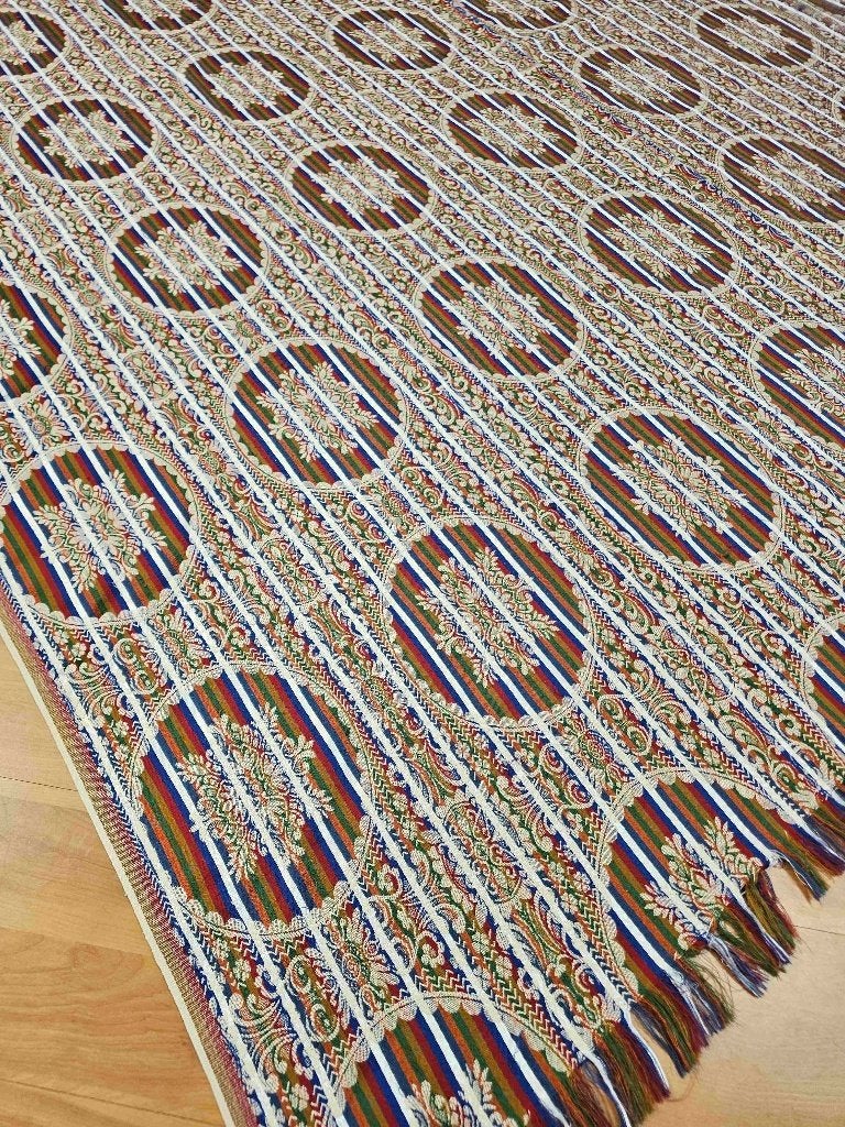 Grand foulard vintage 216/201 cm, Enlèvement ou Envoi, Utilisé, Autres couleurs