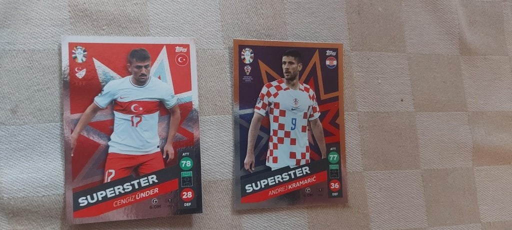 2 voetbal plaatjes EK 2024 Under en Kramaric, Ophalen of Verzenden, Nieuw, Meerdere plaatjes