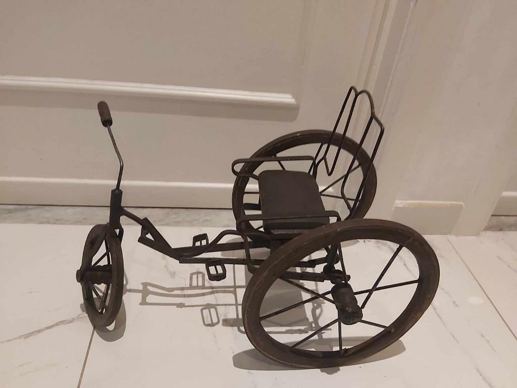 Grande antiquité vintage en métal et en bois faite main, Enlèvement ou Envoi