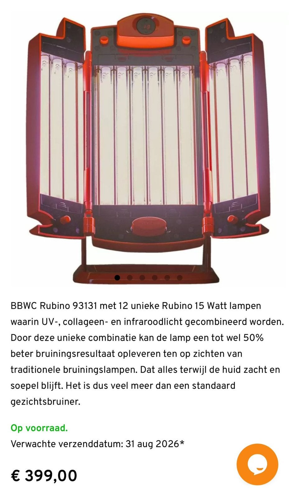 Gezichtsbruiner rubino, Electroménager, Solarium, Banc solaire & Bronzage facial, Enlèvement, Comme neuf, Solarium visage