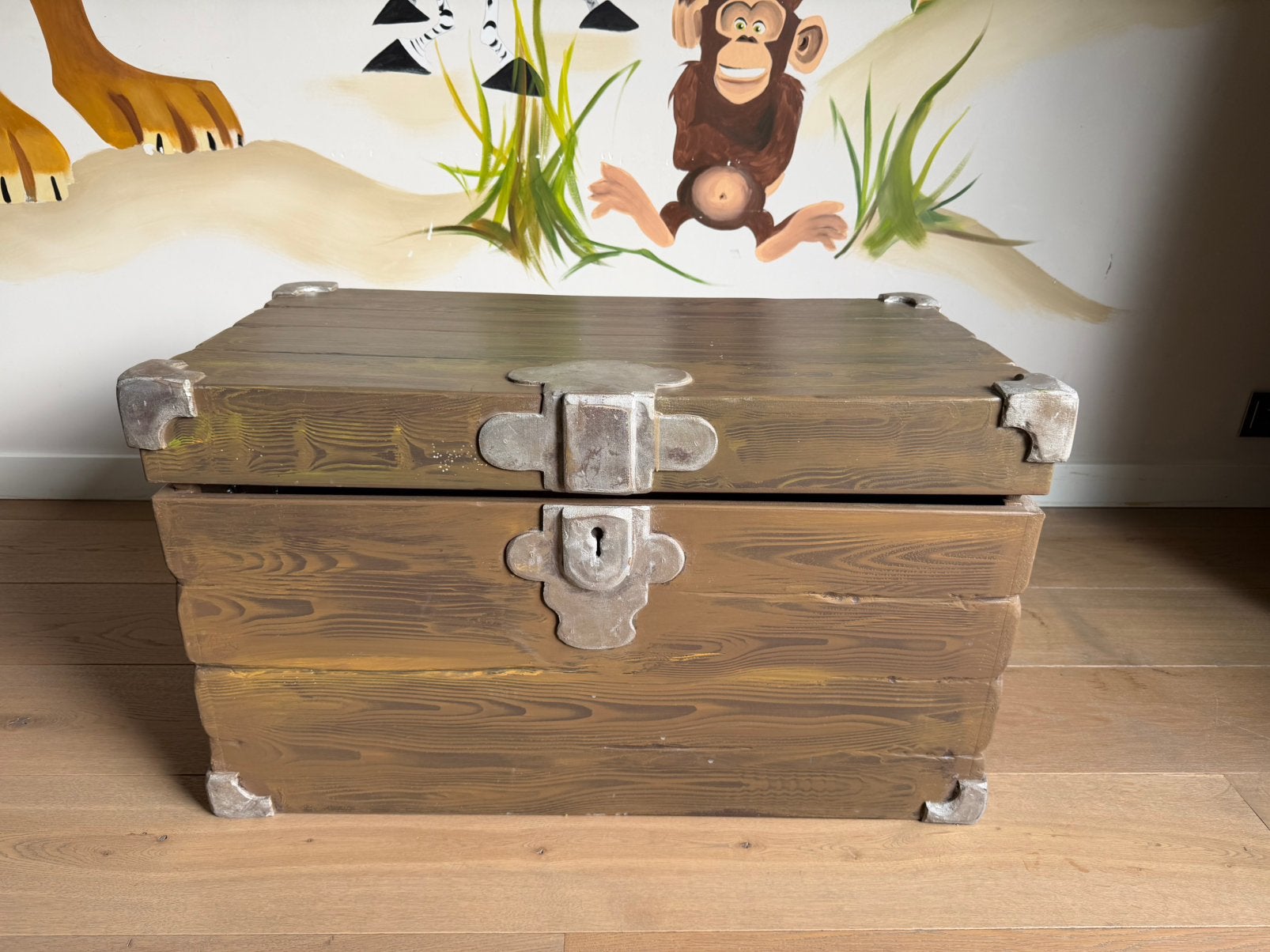 Prachtige unieke handgemaakte Grote Houten Speelgoedkist XL, Ophalen, Gebruikt, 50 tot 100 cm, 50 tot 75 cm