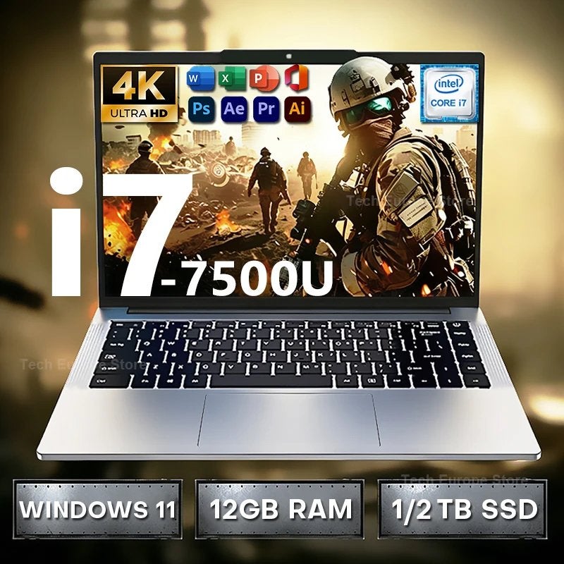 Laptop Intel Core i7 7500U, Informatique & Logiciels, Chargeurs d'ordinateur portable, Envoi, Neuf