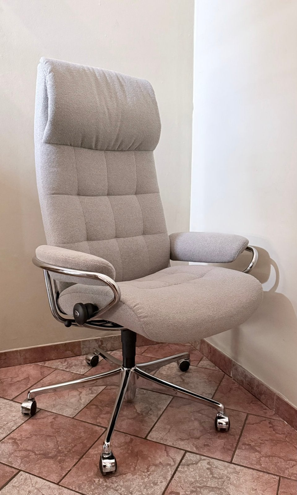Prachtige Stressless® bureaustoel London Home Office - grijs, Ophalen, Zo goed als nieuw, Bureaustoel