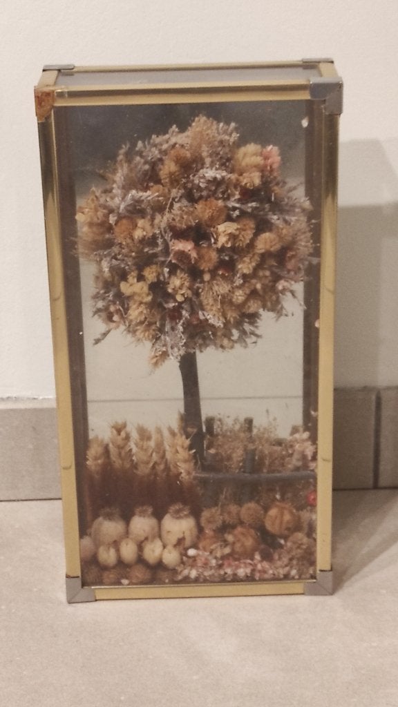 kast met gedroogde bloemen, Ophalen of Verzenden, Gebruikt