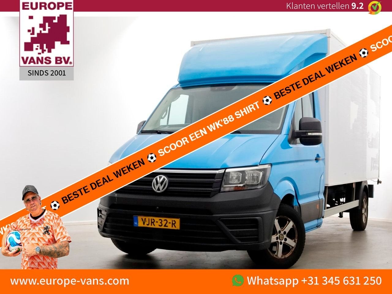 Volkswagen Crafter 35 2.0 TDI E6 Bakwagen met achterdeuren 2, Auto's, Blauw, Onderhoudsboekje, 269 g/km, Te koop