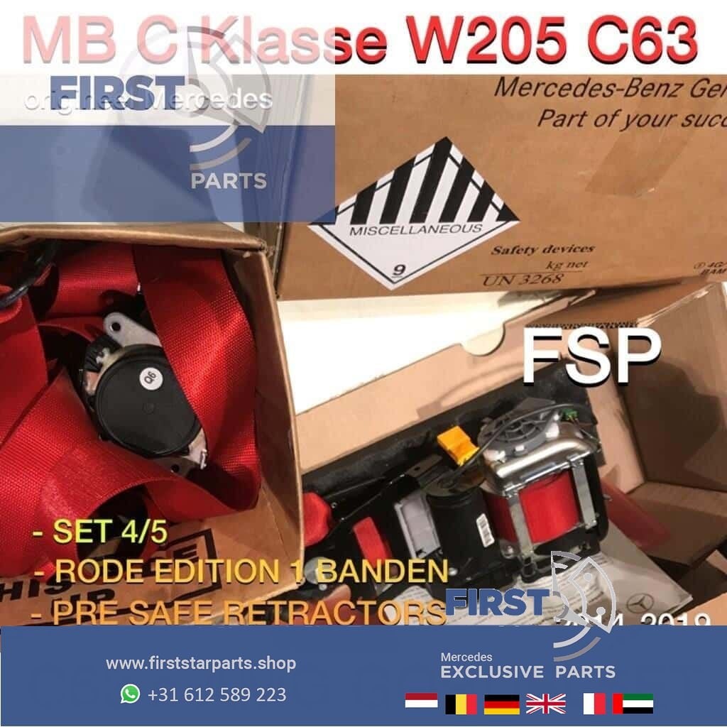 W205 C43 C63 S rode AMG Gordels Set origineel Mercedes C Kla, Utilisé, -, -, Enlèvement ou Envoi