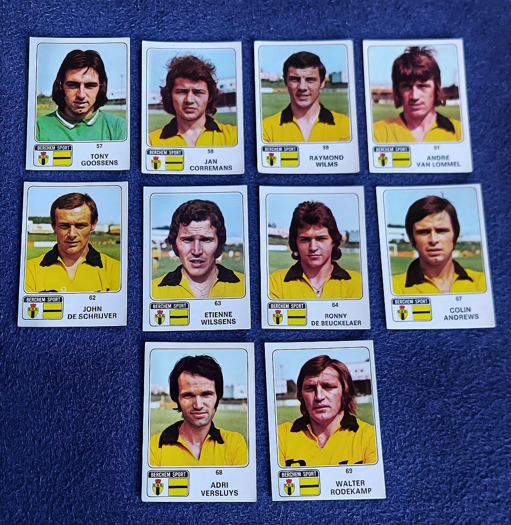 10 versch. Panini stickers voetbal 'FB 1973/74 - Berchem ', Ophalen of Verzenden, Nieuw, Meerdere stickers