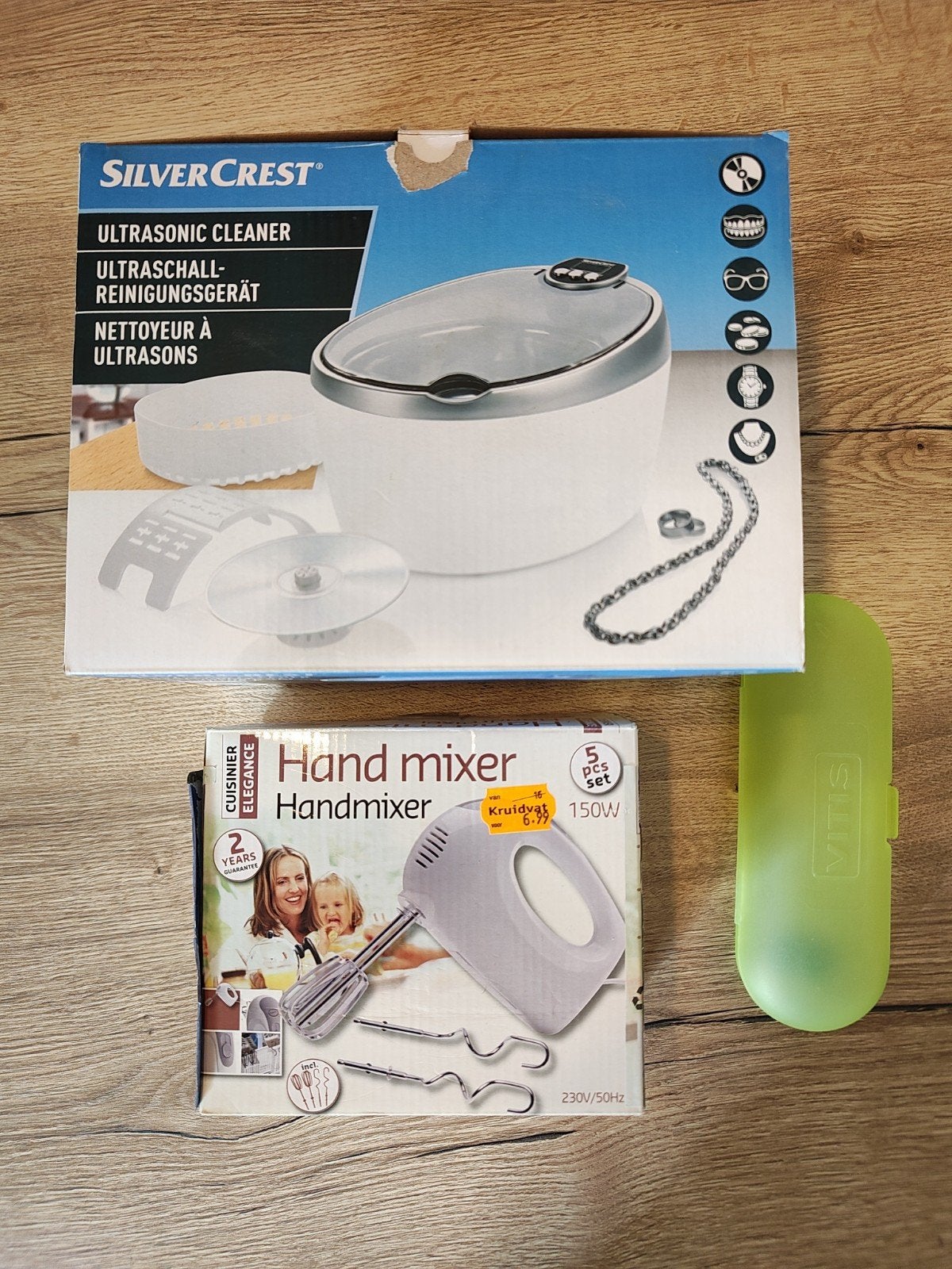 Ultrasoon reiniger + handmixer + reishaardroger + etui, Enlèvement, Comme neuf