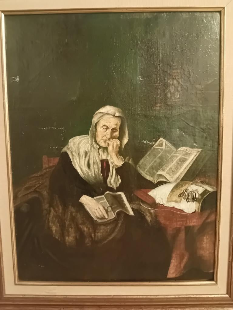 Schilderij v. Rembrand leerling: Nicolaes Maes. Hard werken, Antiek en Kunst, Ophalen of Verzenden