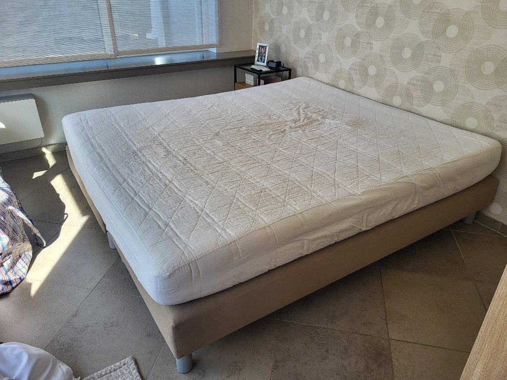 boxspring, Ophalen, Gebruikt, Beige, Tweepersoons
