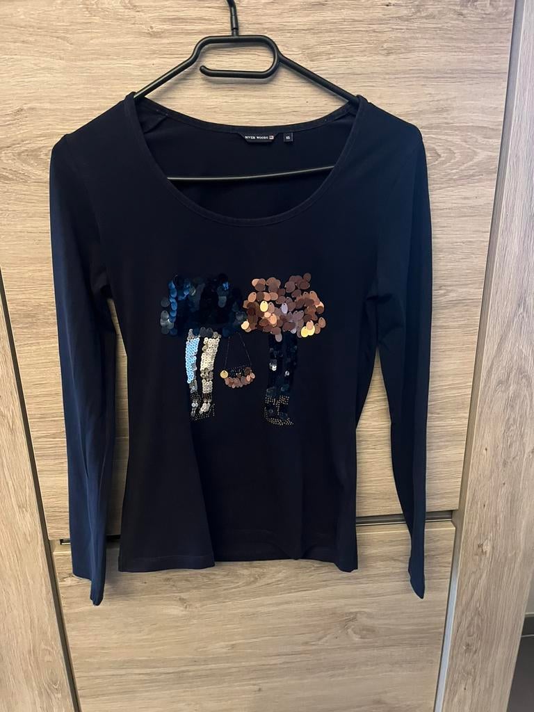 T-shirt met lange mouwen river woods, Ophalen, Blauw, Zo goed als nieuw, Lange mouw