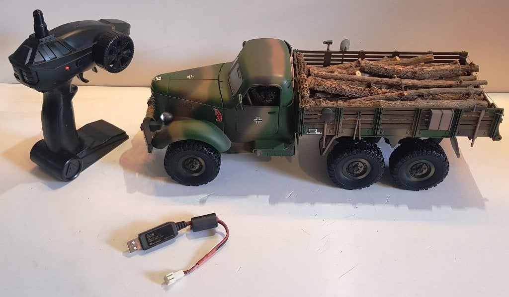 Camion militaire tout-terrain 6WD 2.4Ghz RTR, Voiture off road, Comme neuf, Échelle 1:16, Électro