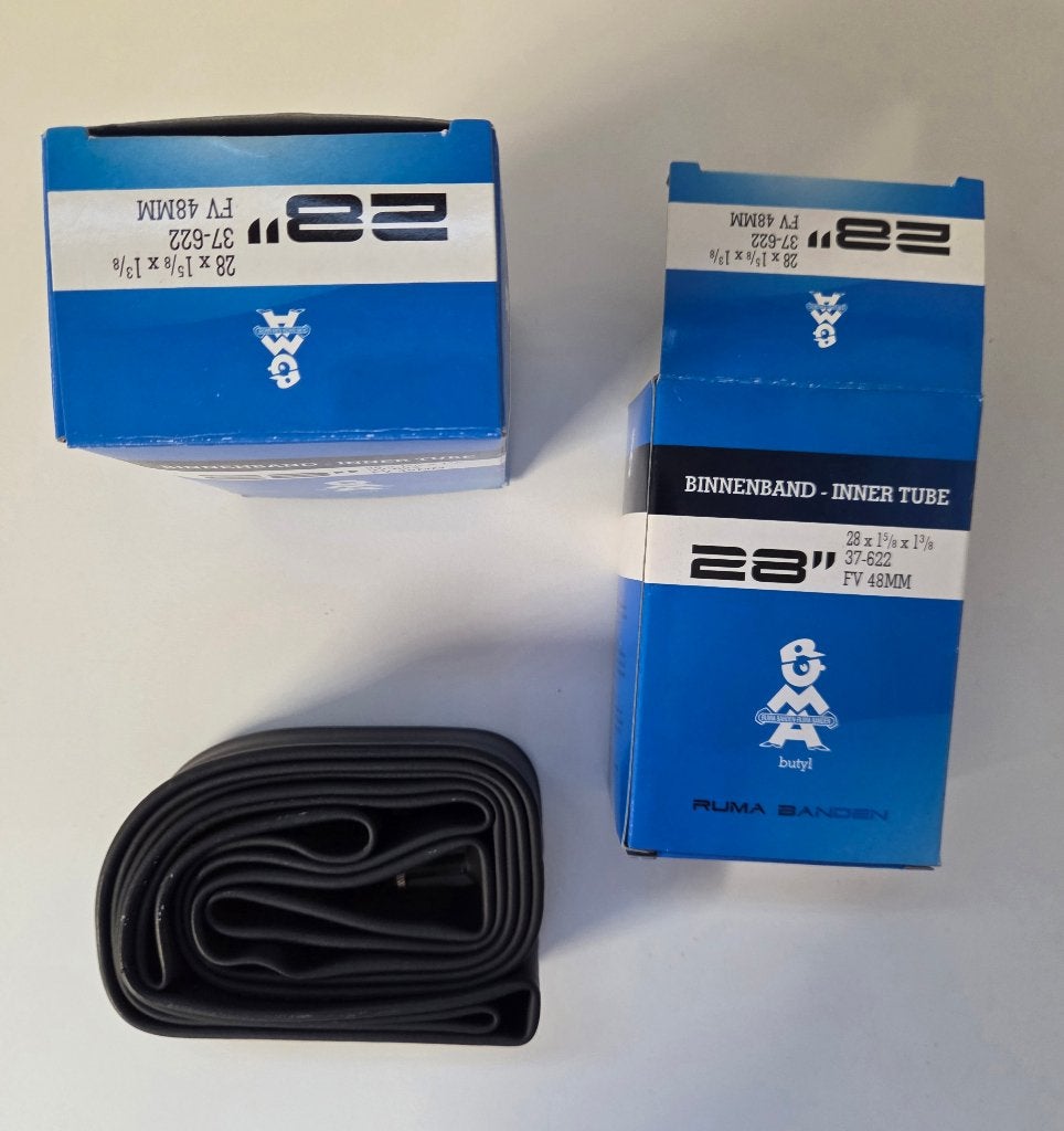 2 Binnenbanden van RUMA, 28 x 1 5/8 x 1 3/8, 37-622, FV 48MM, Ophalen of Verzenden, Nieuw, Elektrische fiets