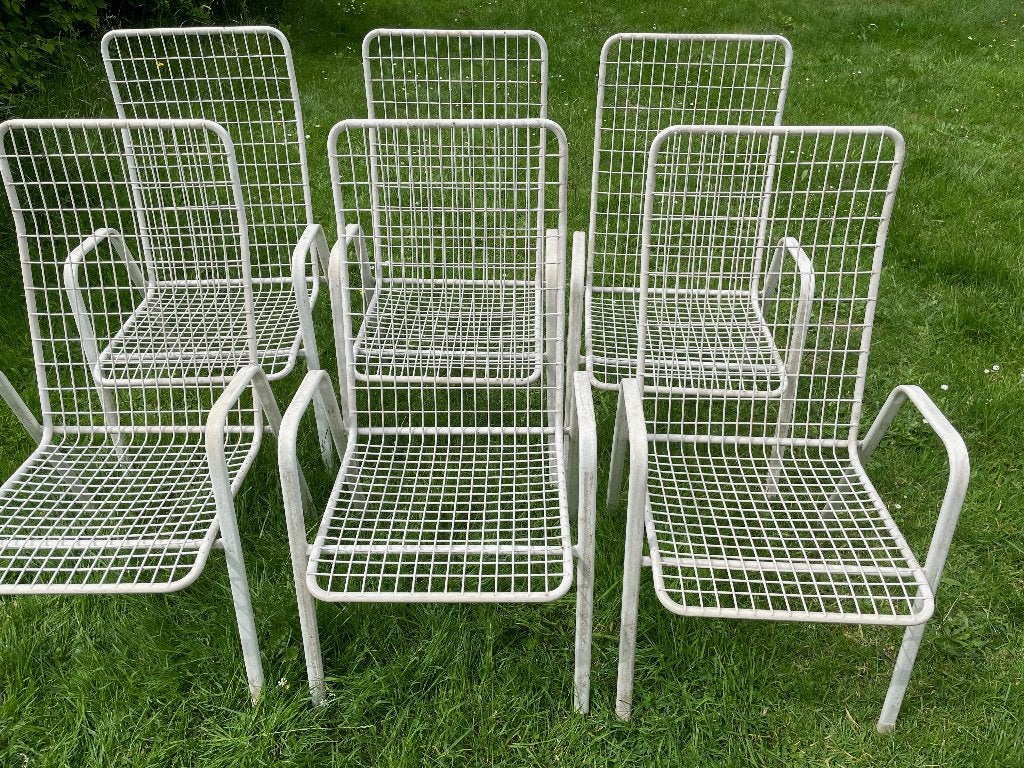 Fauteuils de jardin blancs, Jardin & Terrasse, Enlèvement, Utilisé, Métal