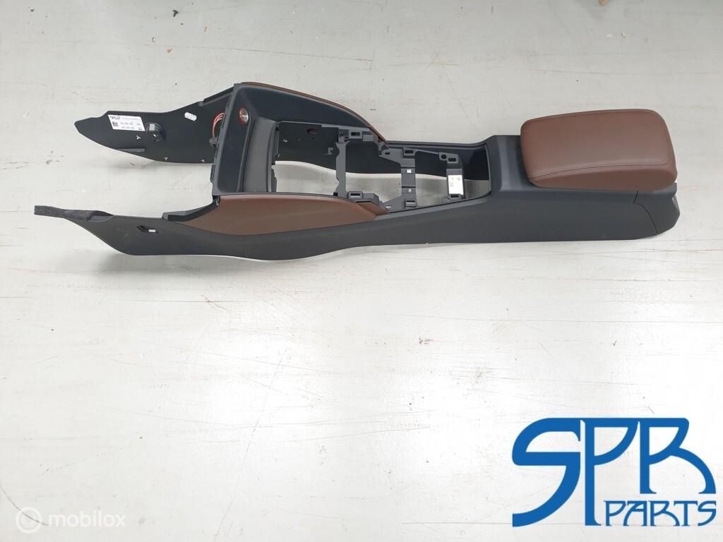 A3 S3 8V Middenconsole BRUIN LEDER LEER ARMSTEUN ARMLEUNING, Audi, Gebruikt, Audi, Ophalen of Verzenden