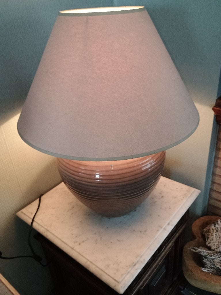 Grote tafellamp met kap, Beige, Overige typen, Gebruikt, Keramiek